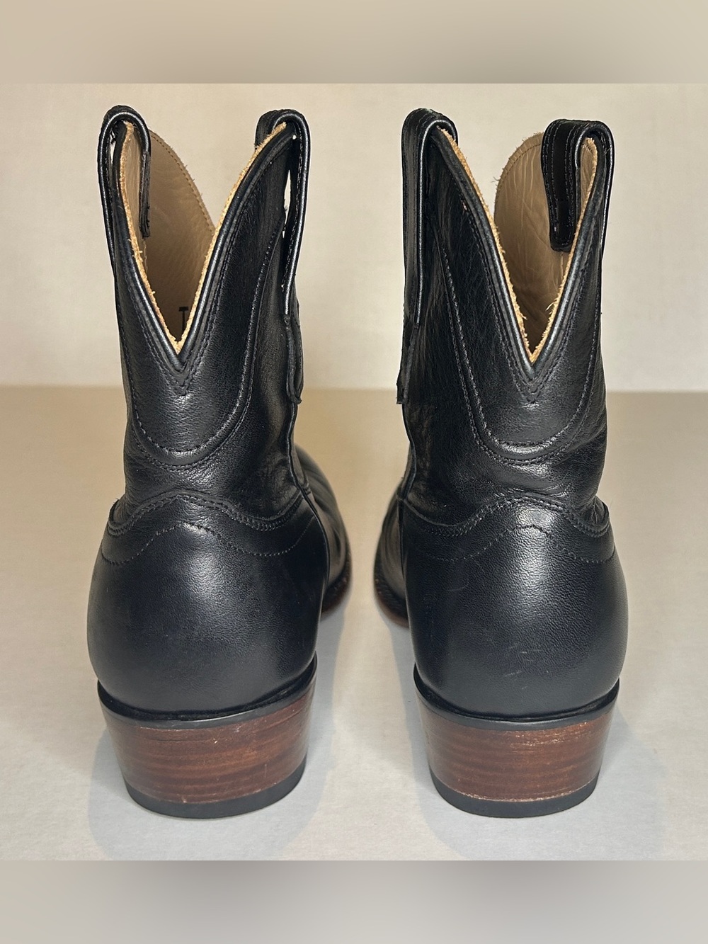 Tecovas Size 8.5B Black Women's Cowboy Ankle Boot with Brown Leather Sole - Picture 5 of 12